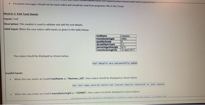 vị thi HH Li HLV PARK HANH • Exception messages should not be hard-coded and should be read from properties file in the Teste