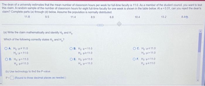 Solved The dean of a university estimates that the mean | Chegg.com