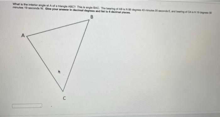 Solved What in the Interior angle at Aol a triangle ABC? | Chegg.com