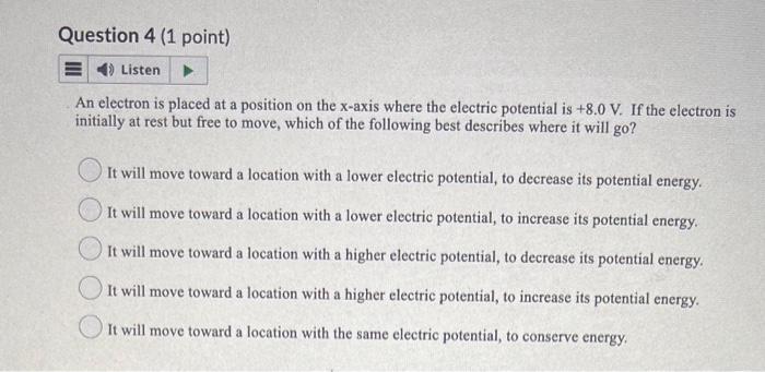Solved An electron is placed at a position on the x-axis | Chegg.com