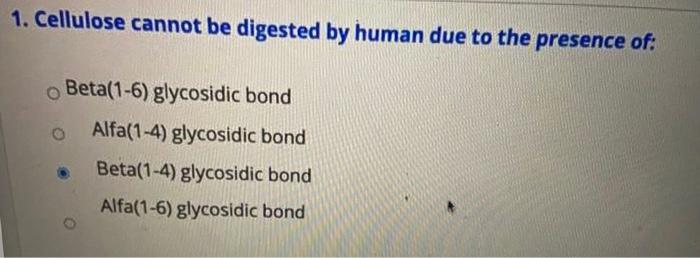 beta 1 4 glycosidic bond cellulose