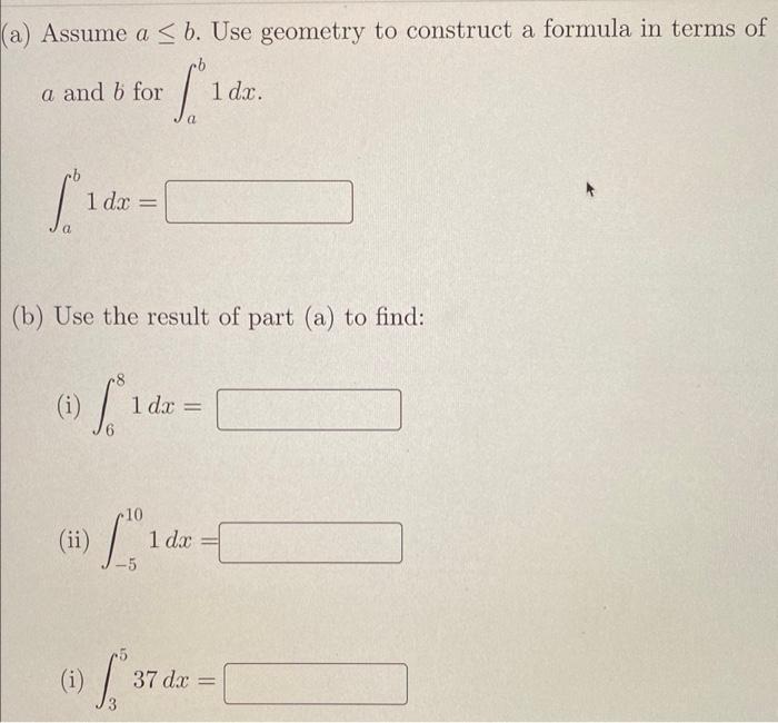 Solved (a) Assume A≤b. Use Geometry To Construct A Formula | Chegg.com