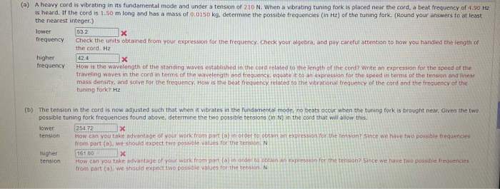 Solved (a) A heavy cord is vibrating in its fundamental mode | Chegg.com