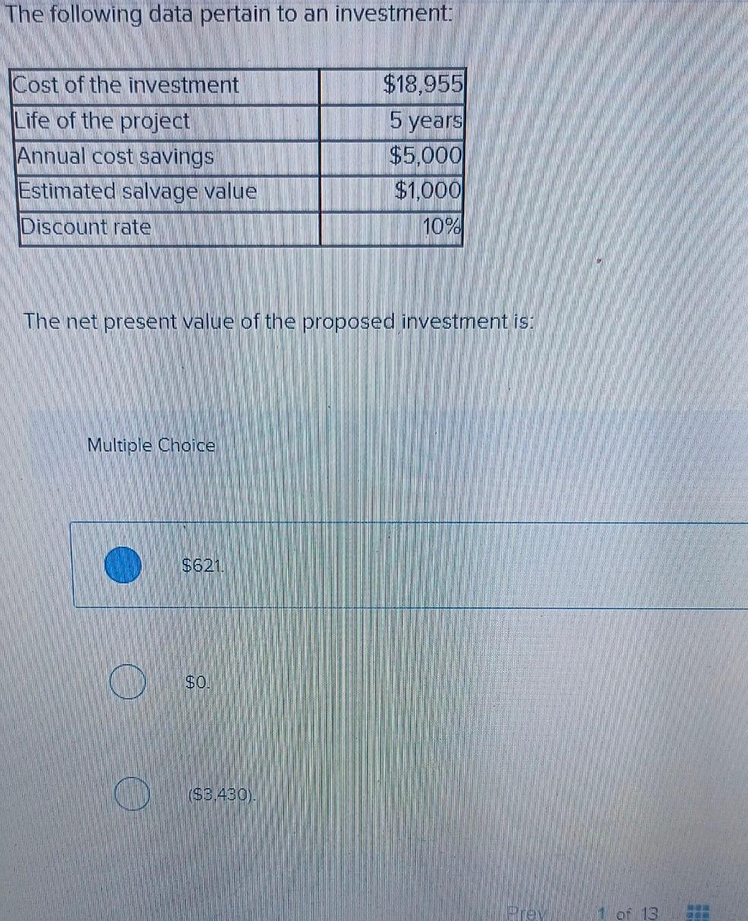 Solved An increase in the discount rate will result in an | Chegg.com