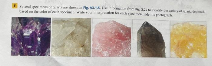 Solved E Several specimens of quartz are shown in Fig. | Chegg.com