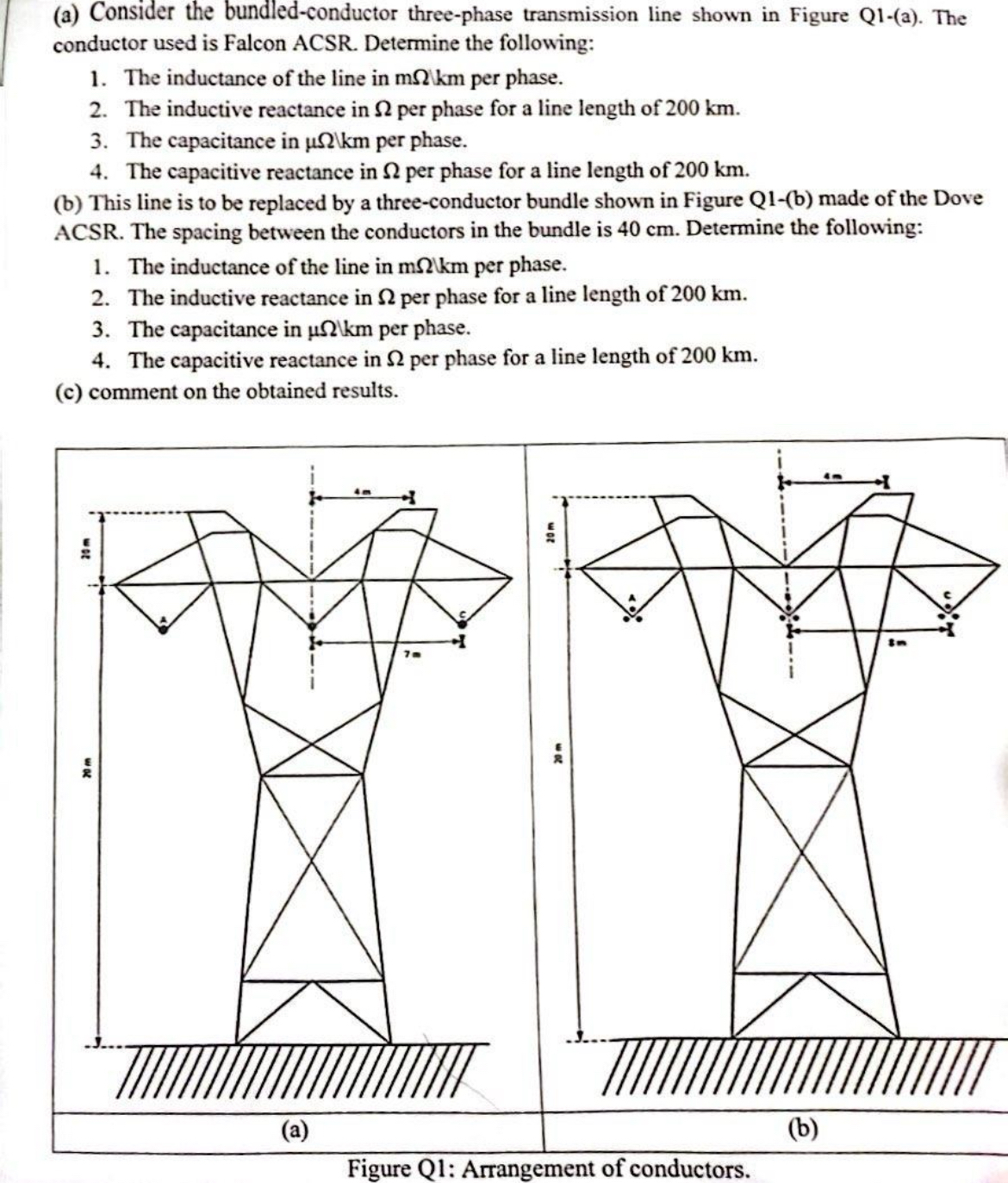 Solved (a) ﻿Consider the bundled-conductor three-phase | Chegg.com