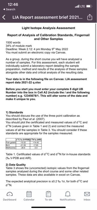 vil : 12:46 Search く LIA Report assessment brief | Chegg.com