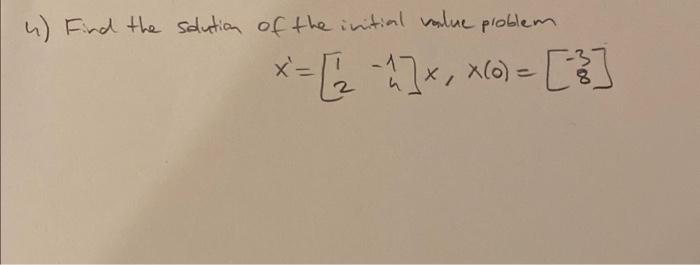 Solved 4) Find the solution of the initial value problem | Chegg.com