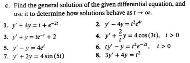 Solved c. Find the general solution of the given | Chegg.com