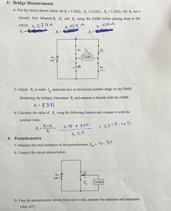 Solved Experiment 2 Resistors, Potentiometers, and Rheostats