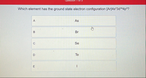 Solved Which element has the ground state electron | Chegg.com