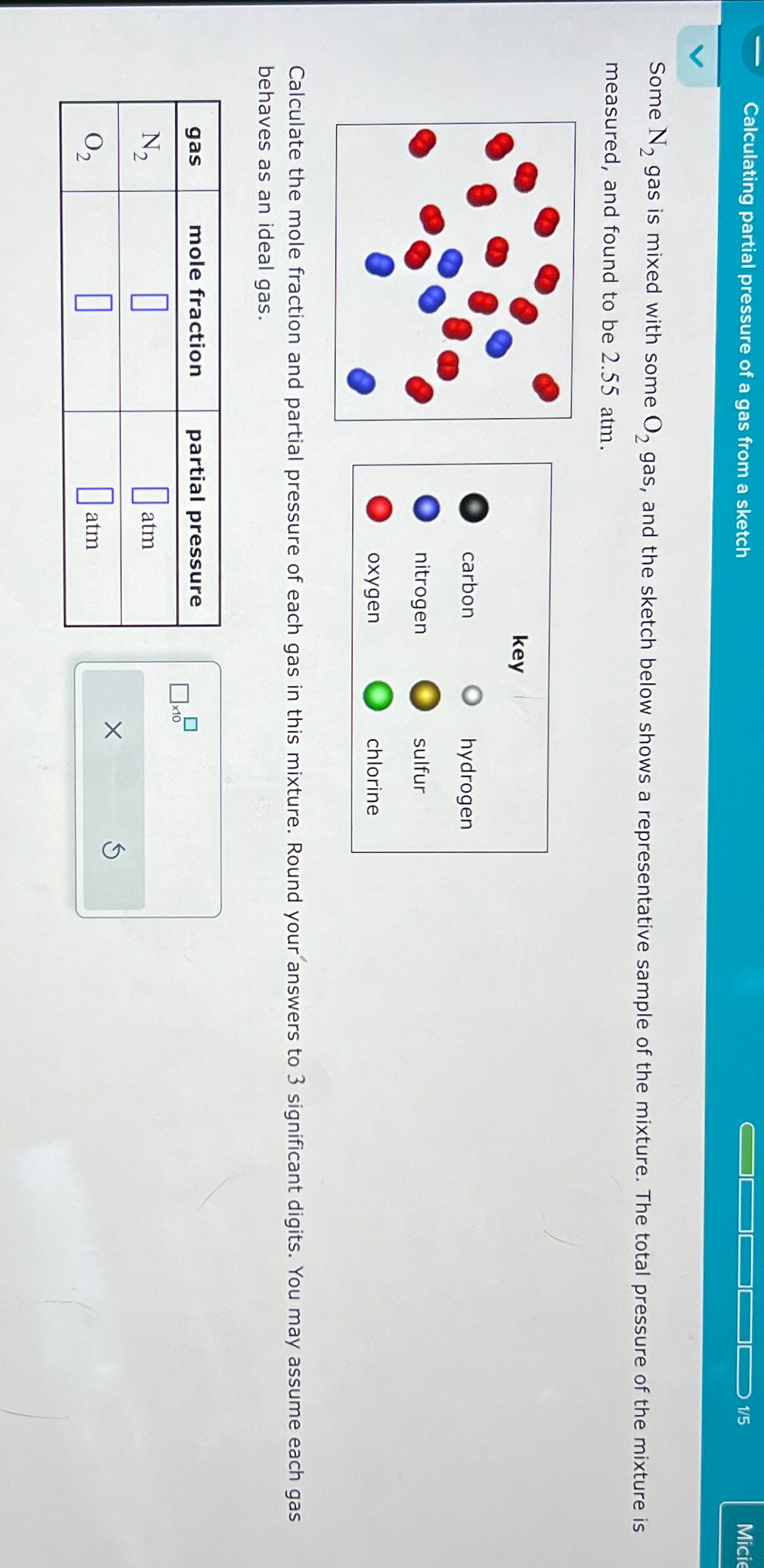 Solved Calculating Partial Pressure Of A Gas From A Chegg Com