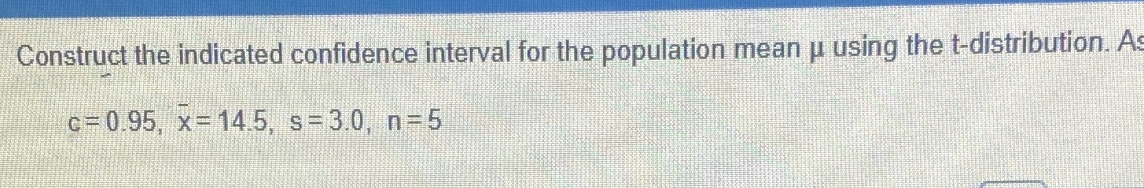Solved Construct the indicated confidence interval for the | Chegg.com
