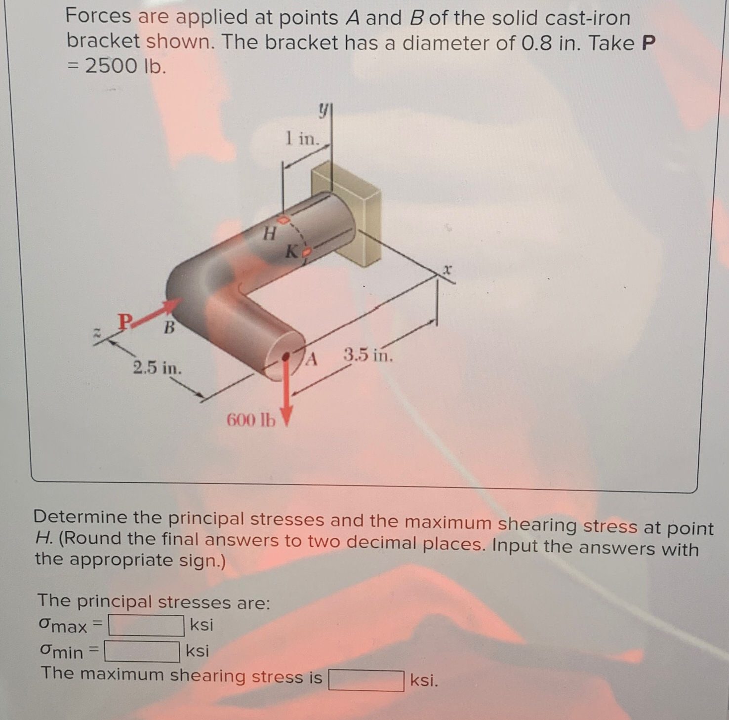 Solved Forces are applied at points A and B ﻿of the solid | Chegg.com