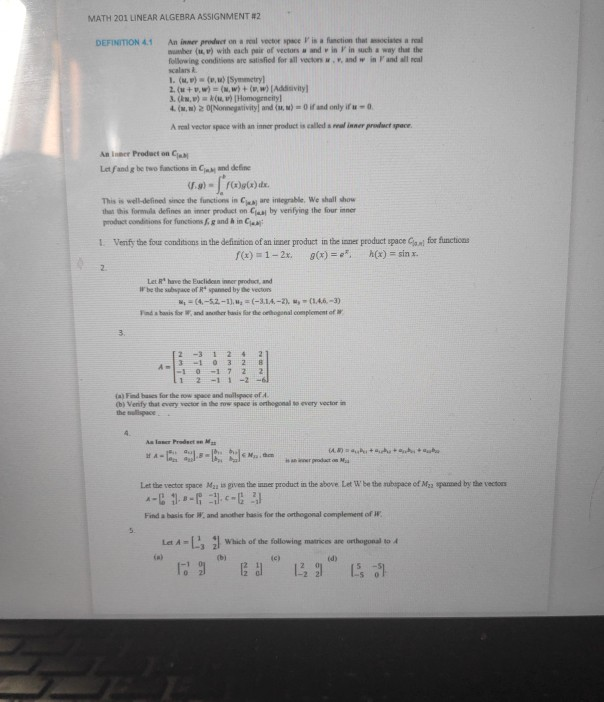 Solved An Inner Product On Cam Let Fand G Be Two Function Chegg Com