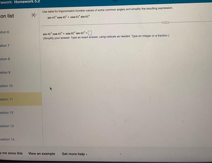 solved-use-table-for-trigonometric-function-values-of-some-chegg