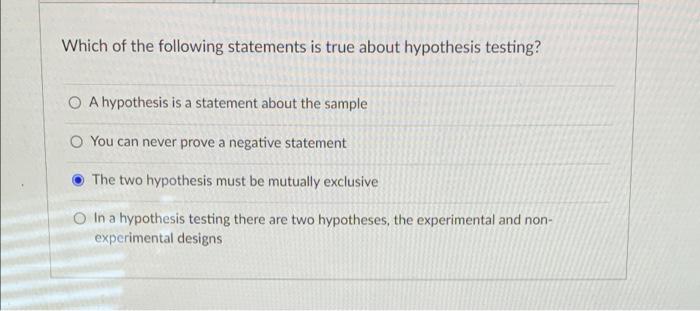 which of the following statements best describe a hypothesis