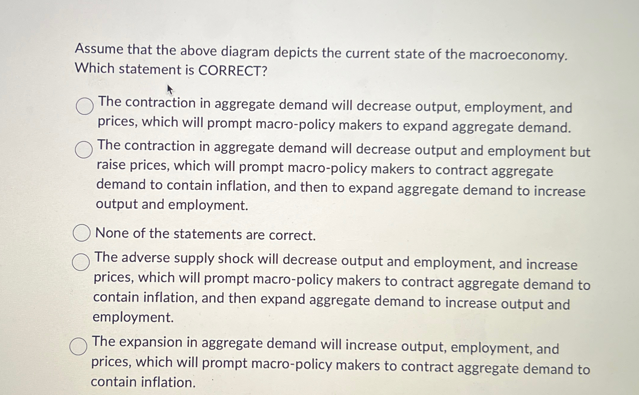 Solved Assume that the above diagram depicts the current | Chegg.com