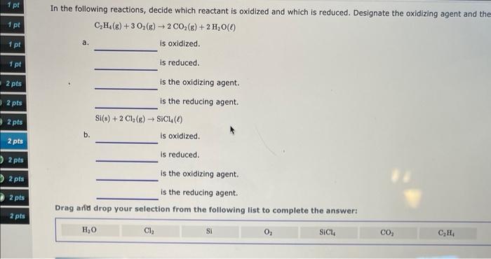 Solved In the following reactions decide which reactant is