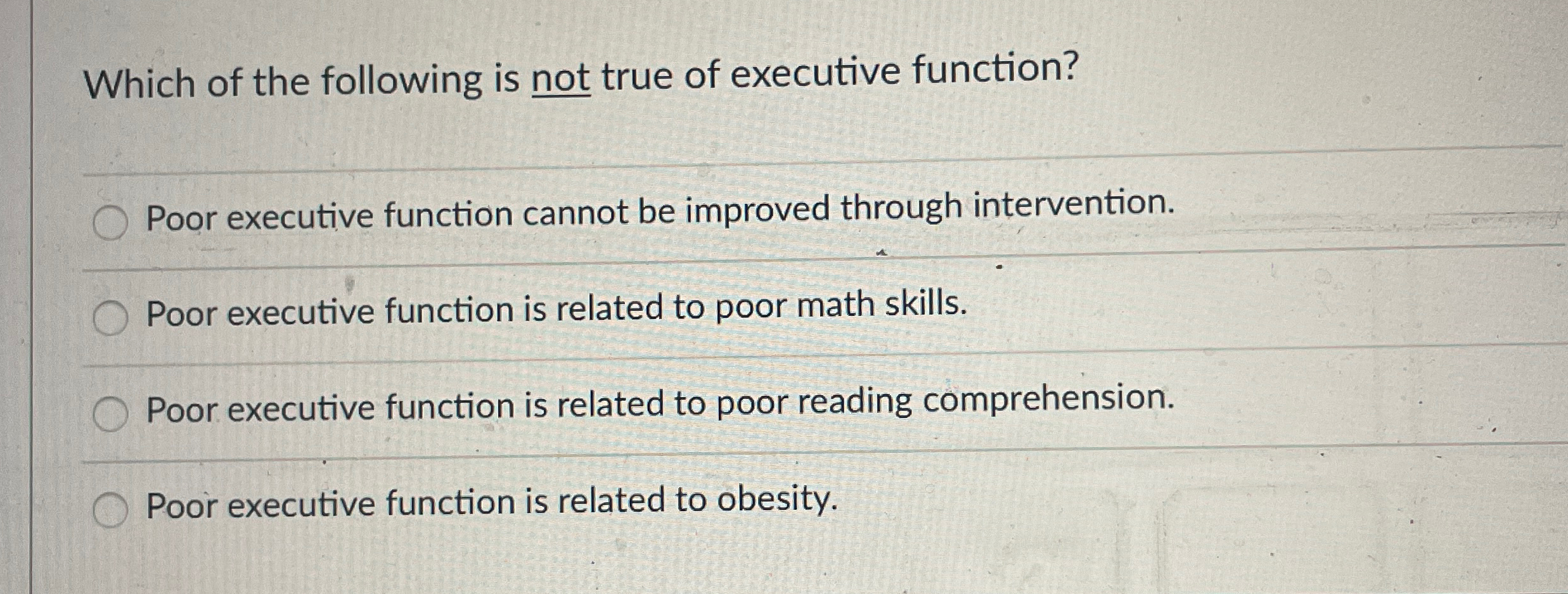 Solved Which of the following is not true of executive | Chegg.com
