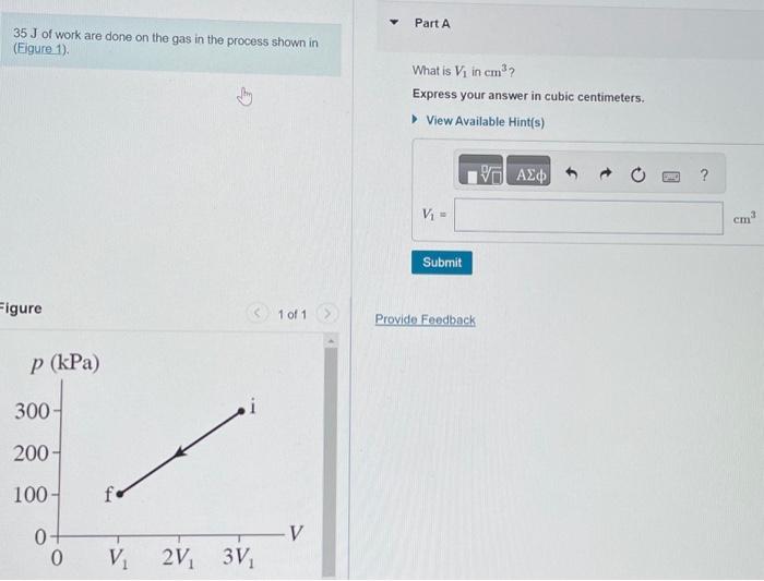 Solved Part A 35 J of work are done on the gas in the | Chegg.com