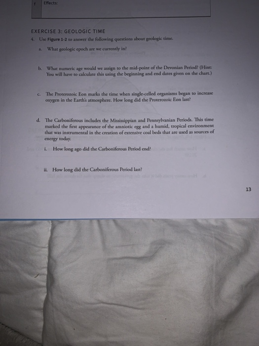 Solved f Effects: EXERCISE 3: GEOLOGIC TIME 4. Use Figure | Chegg.com