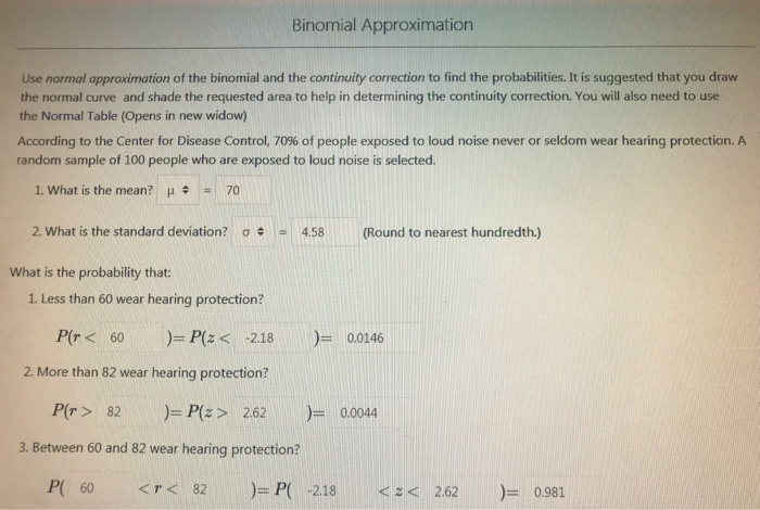 Solved Binomial Approximation Use Normal Approximation Of 0180