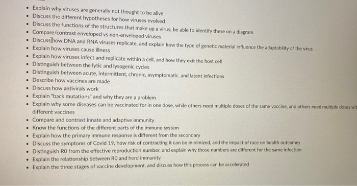 Solved . . . • Explain why viruses are generally not thought | Chegg.com