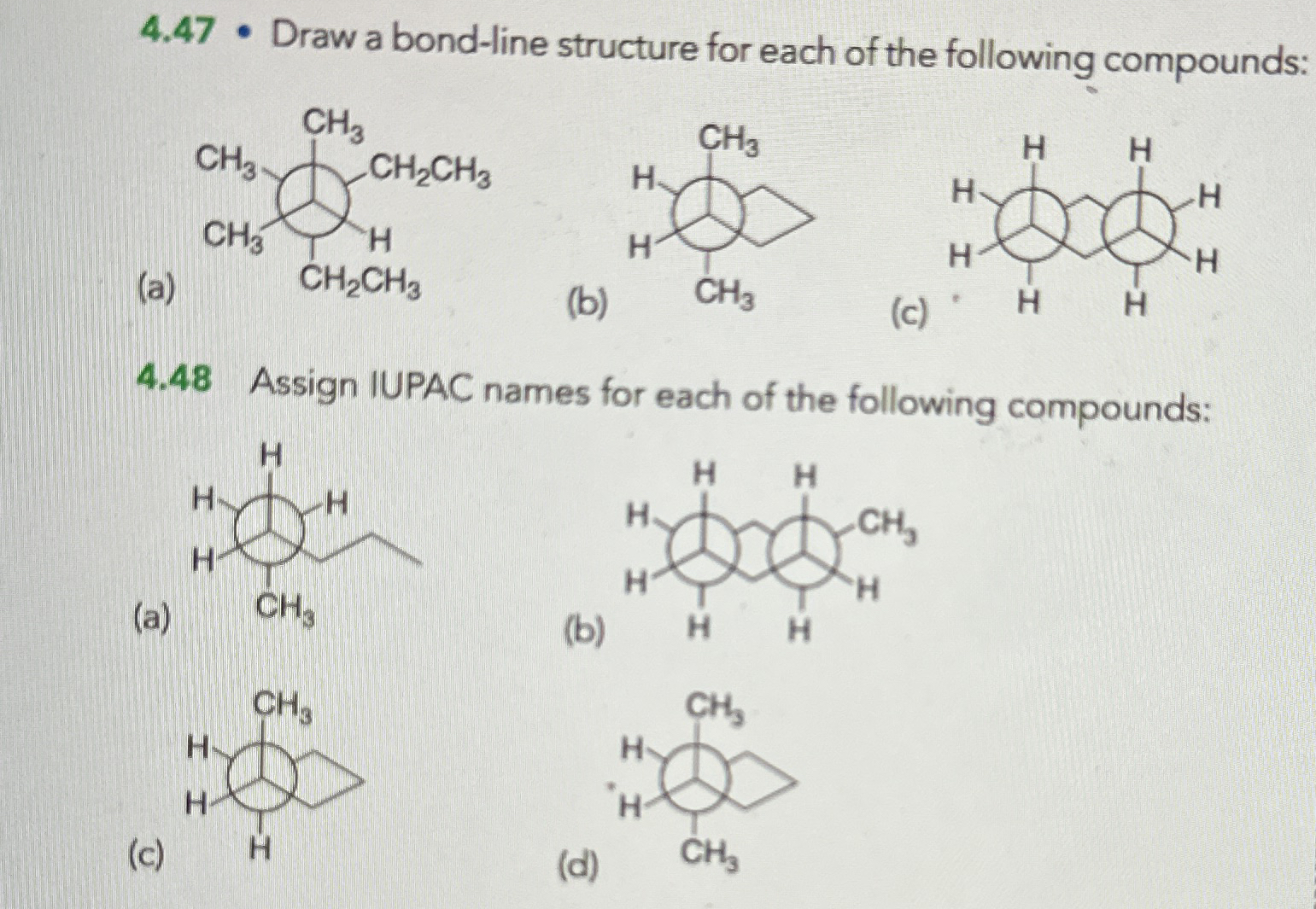 Solved 4.47 ﻿Draw a bondline structure for each of the