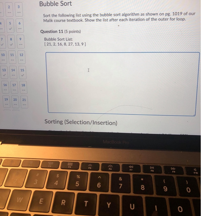 Solved Bubble Sort 2 3 1 Sort the following list using the | Chegg.com