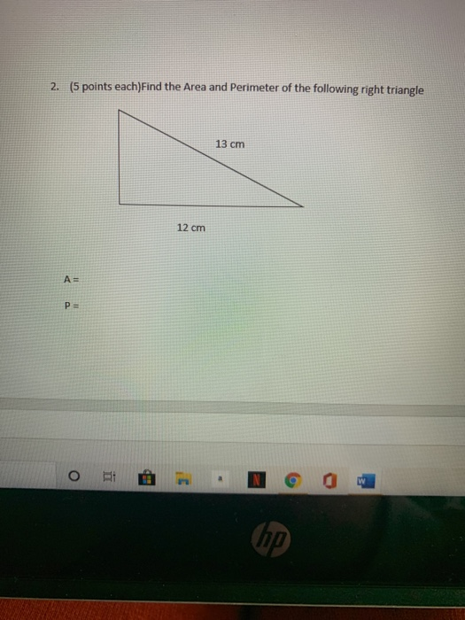Solved 2. (5 points each)Find the Area and Perimeter of the | Chegg.com