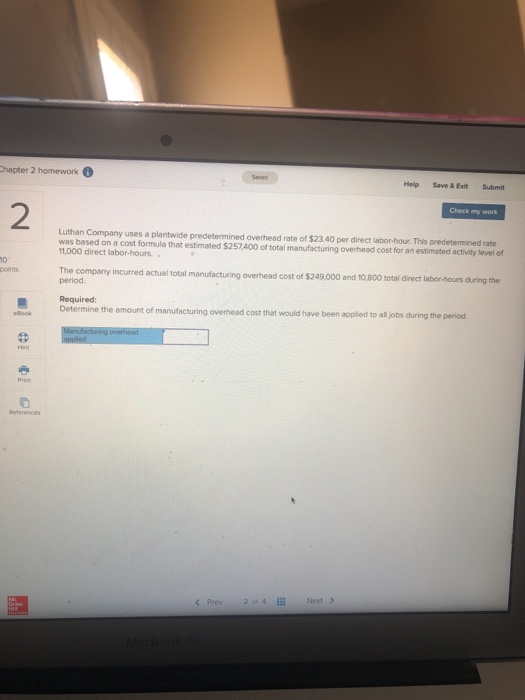 Solved Chapter 2 homework Saved Help Save & Exit Submit 2 | Chegg.com