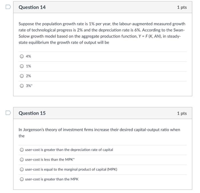 Solved Question 14 1 pts Suppose the population growth rate | Chegg.com