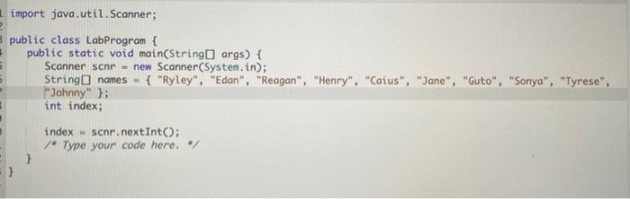 Solved Given an array of 10 names, complete the main method | Chegg.com