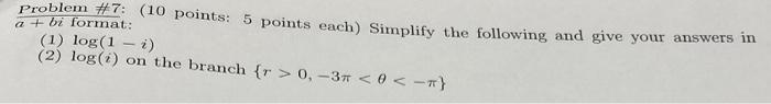 Solved Problem (10 parh) Sything and he format (1) log-1) | Chegg.com