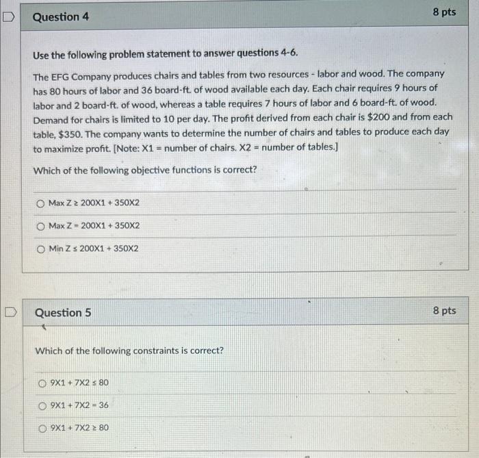 Solved Use the following problem statement to answer | Chegg.com