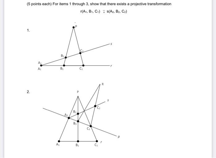 Solved ( 5 points each) For items 1 through 3 , show that | Chegg.com