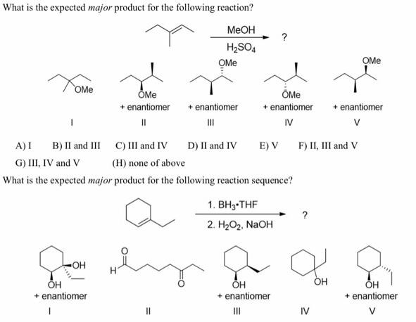 Solved What is the expected major product for the following | Chegg.com
