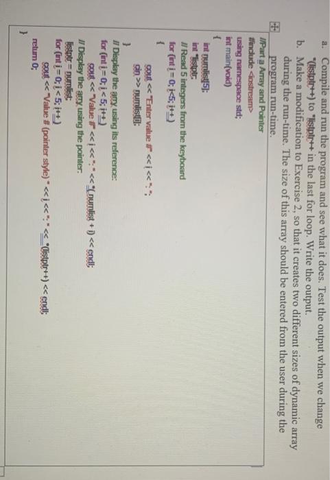 Solved C++This is exercise 2 that you should use for | Chegg.com