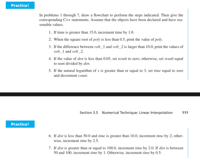 Solved Practice! In problems 1 through 7, draw a flowchart | Chegg.com