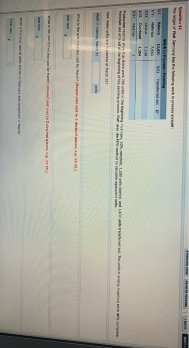 Solved STANIE PRINTER VERSION « 4 BACK NEXT Question 42 The | Chegg.com