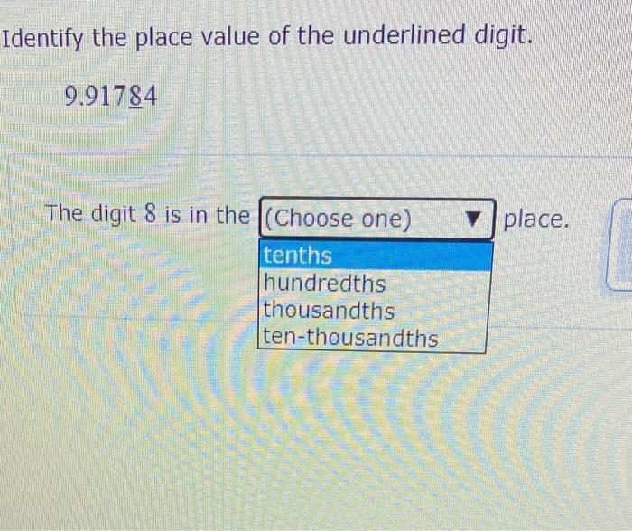 what is the value of the underline digit