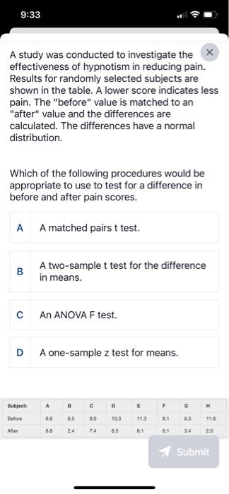 Solved A study was conducted to investigate the | Chegg.com