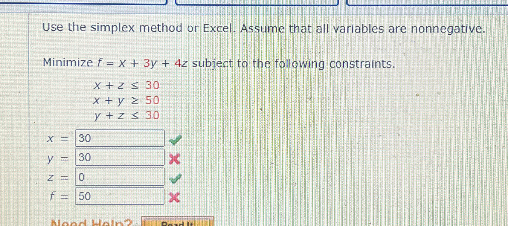 Solved Use the simplex method or Excel. Assume that all | Chegg.com