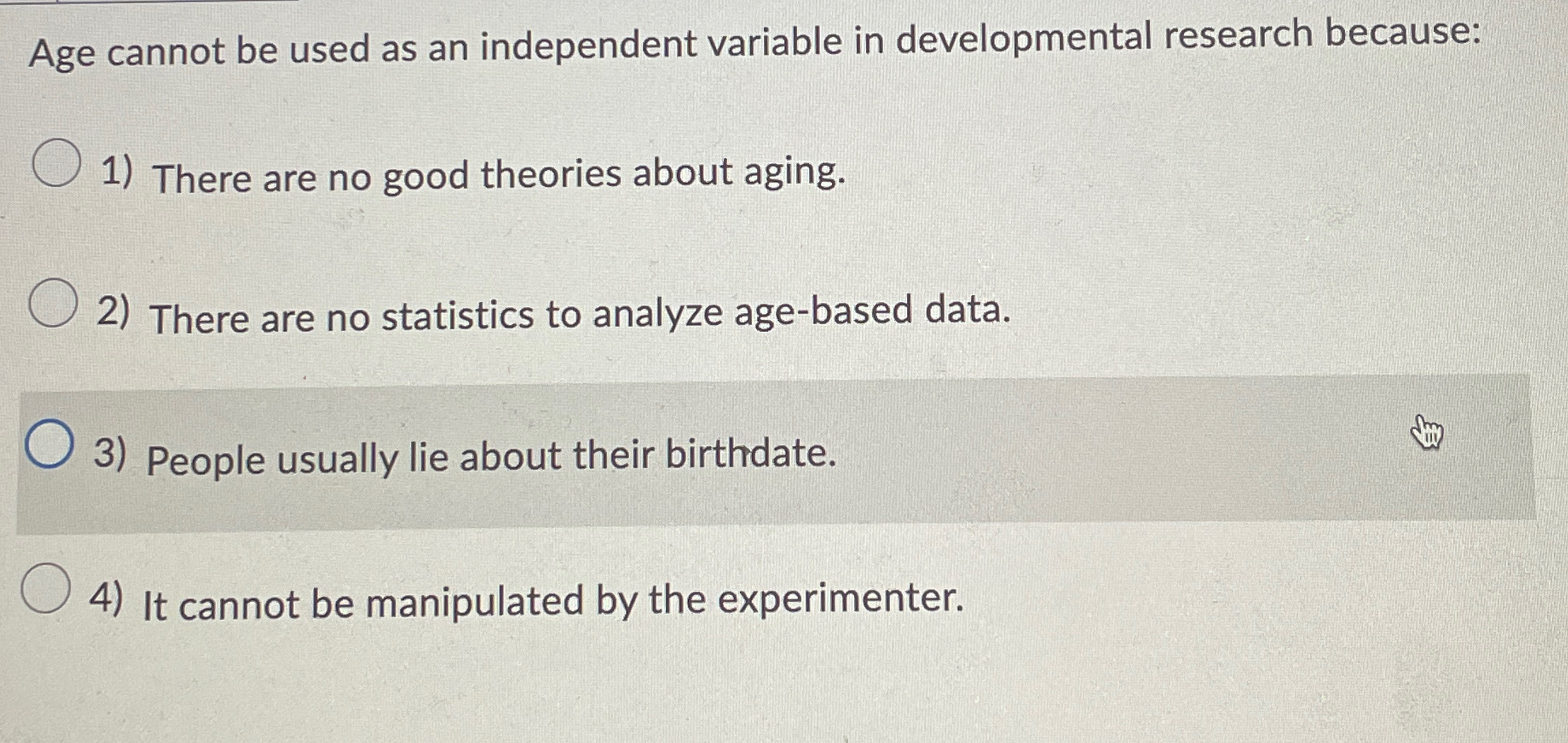 Solved Age cannot be used as an independent variable in | Chegg.com