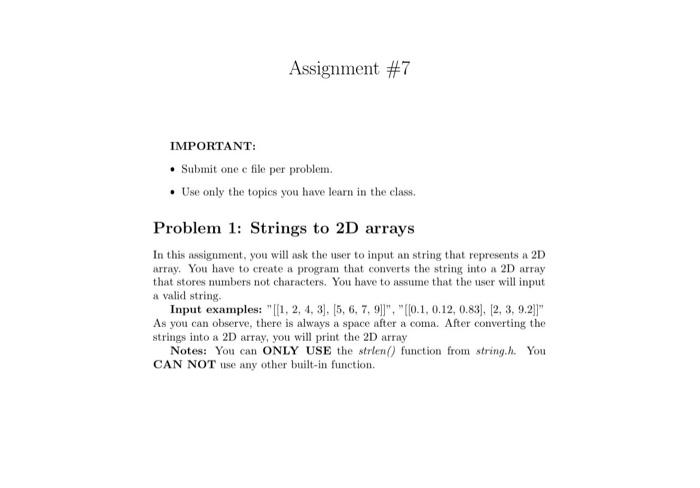 Solved IMPORTANT: - Submit one c file per problem. - Use | Chegg.com
