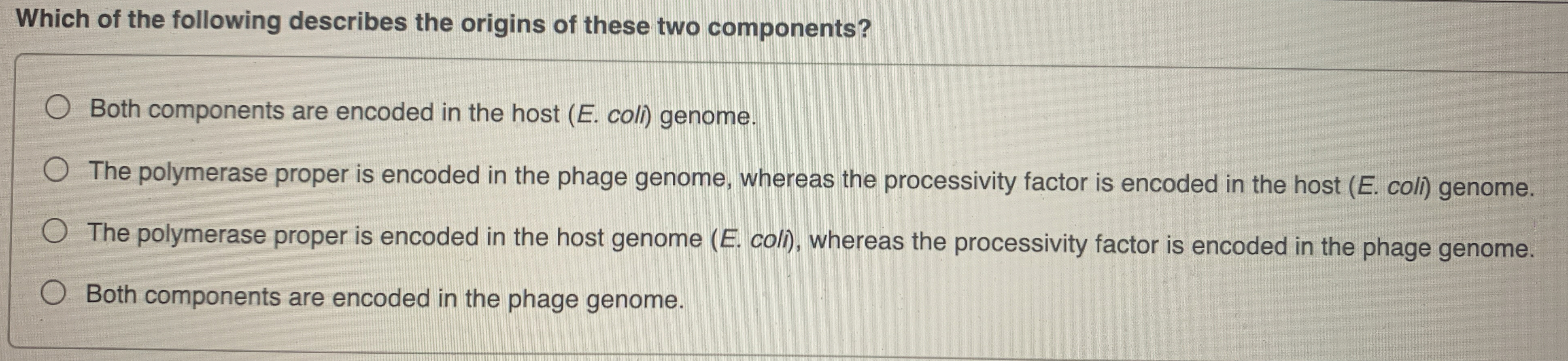 Solved Which of the following describes the origins of these | Chegg.com