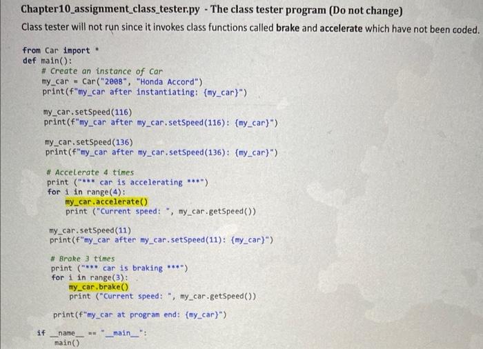 Solved 2. Car Class Write a class named Car that has the | Chegg.com