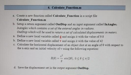 3. Check Function.m a. Create a new function called | Chegg.com