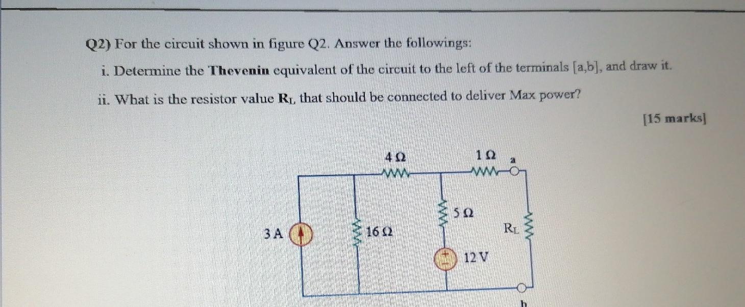 Solved Q2) For the circuit shown in figure Q2. Answer the | Chegg.com